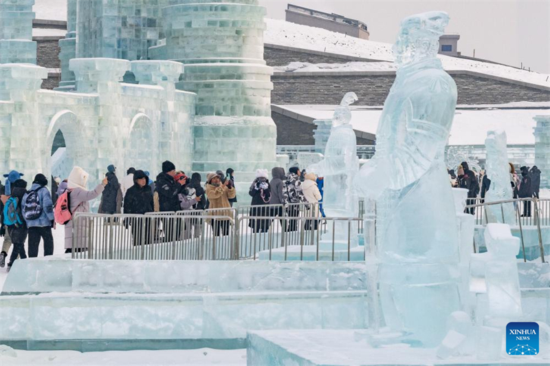 Neue Attraktion in Harbin: Eis-Skulpturen in Form von Terrakotta-Kriegern