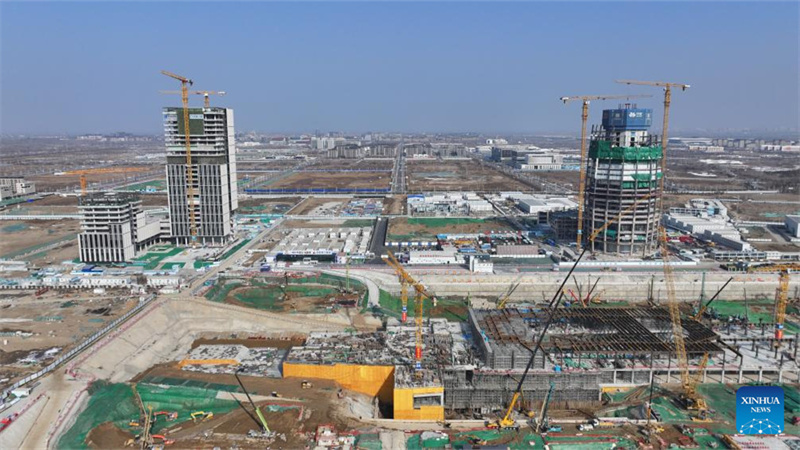 Einhundert Kilometer entfernt von Beijing wird die neue Stadt Xiong'an schnell Realität