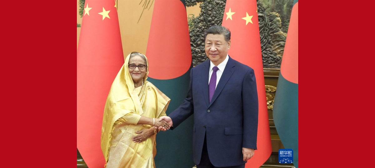 Xi Jinping trifft bengalische Ministerpräsidentin Sheikh Hasina
