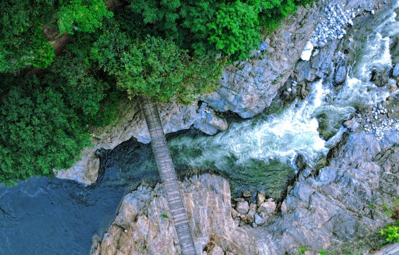 Ökologisch grüne Landschaft im experimentellen Forst Houzhenzi