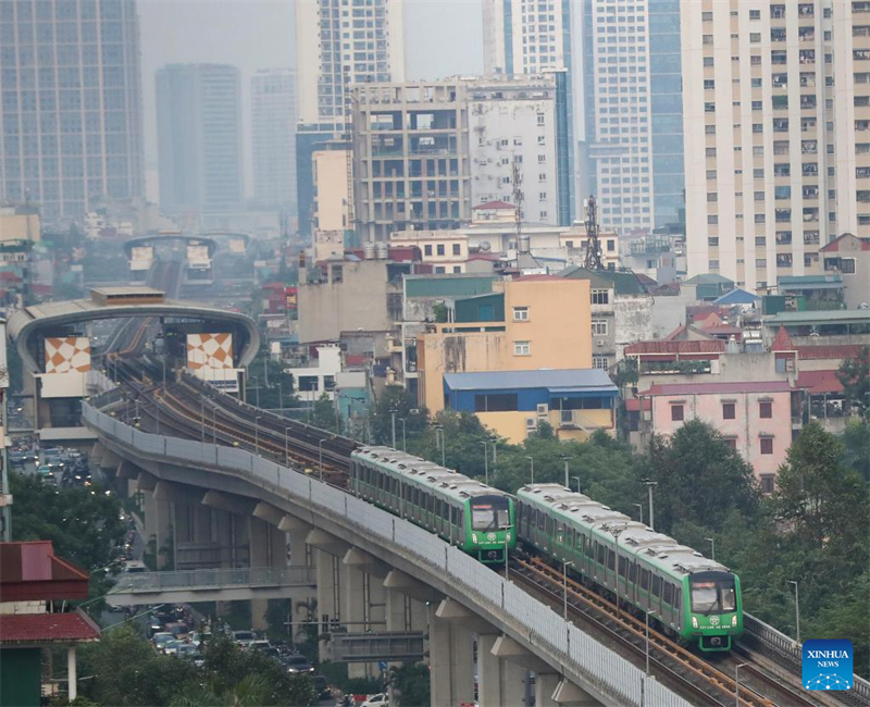 Einblicke in die von China gebaute Hochbahn in Vietnams Hanoi