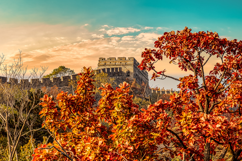 Atemberaubende Herbstlandschaften an der Großen Mauer