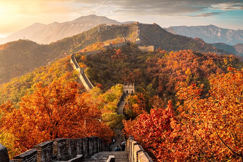 Atemberaubende Herbstlandschaften an der Großen Mauer