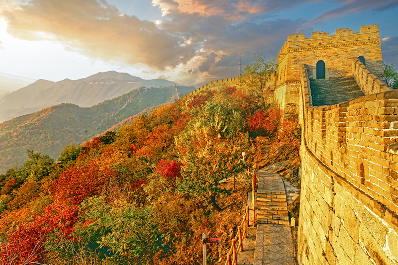 Atemberaubende Herbstlandschaften an der Großen Mauer