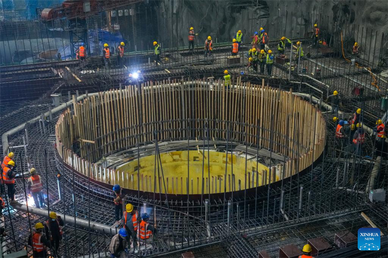 Bau des Wasserkraftwerks Yebatan in Südwestchina schreitet voran