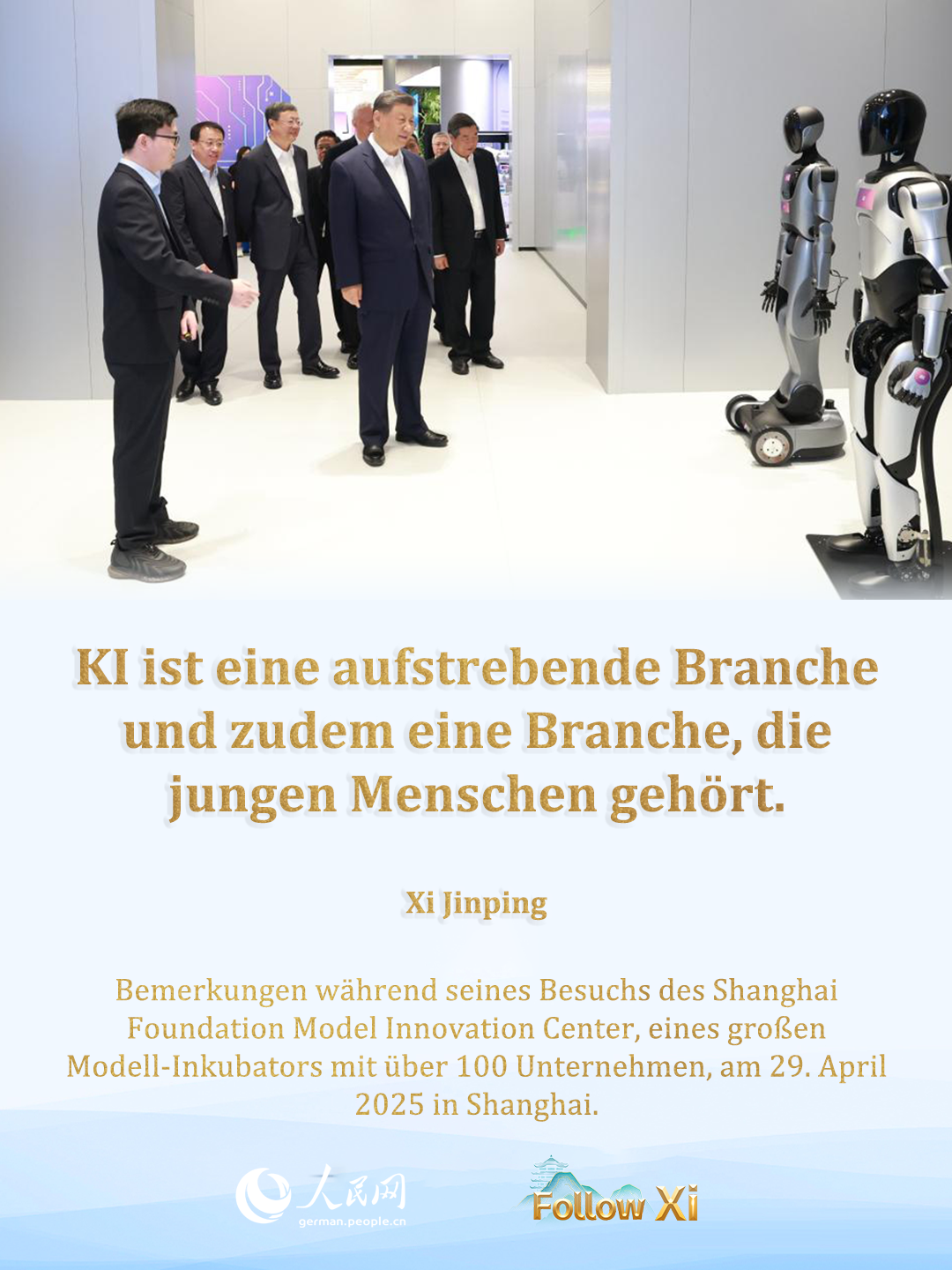 Xi Jinping: KI ist eine aufstrebende Branche und zudem eine Branche, die jungen Menschen gehört