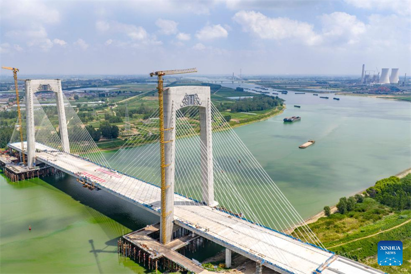 Verbindung der Brückenteile der Linhuaiguan-Huaihe-Brücke in Anhui ist abgeschlossen