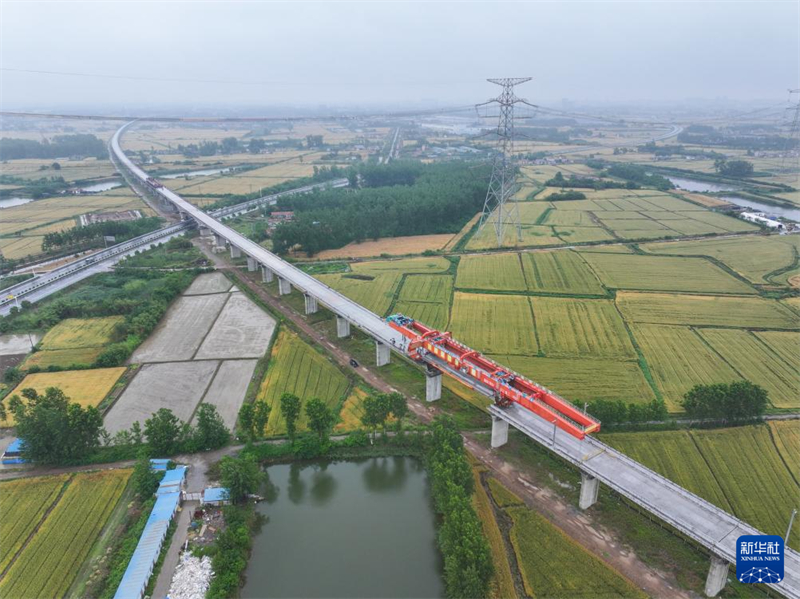 Brückenbau im Huai’an-Abschnitt der Neubaustrecke Nanjing–Huai’an abgeschlossen