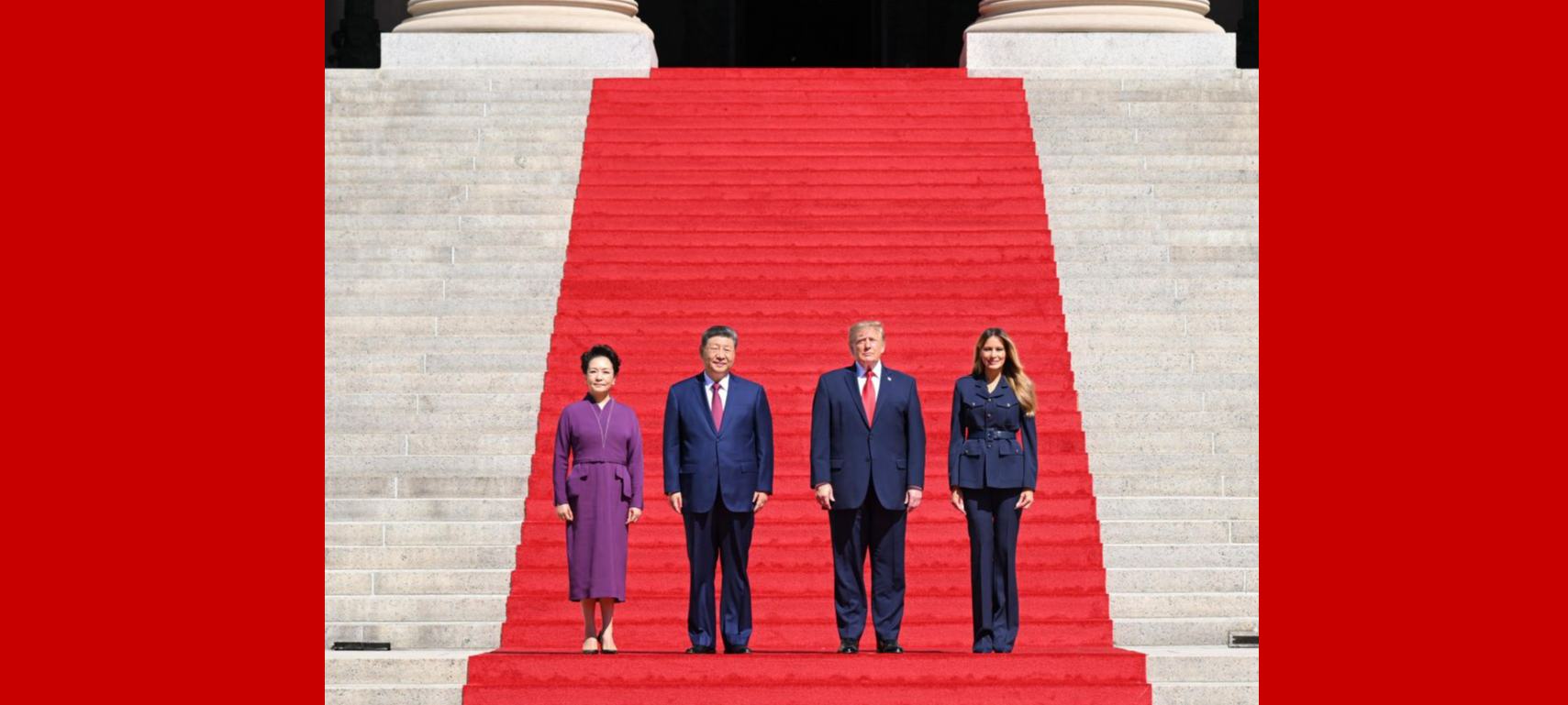 Xi und Peng Liyuan besuchen mit Trump und seiner Ehefrau das US-Nationalarchiv