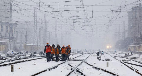 Schnee und Regen behindern Frühlingsfestverkehr