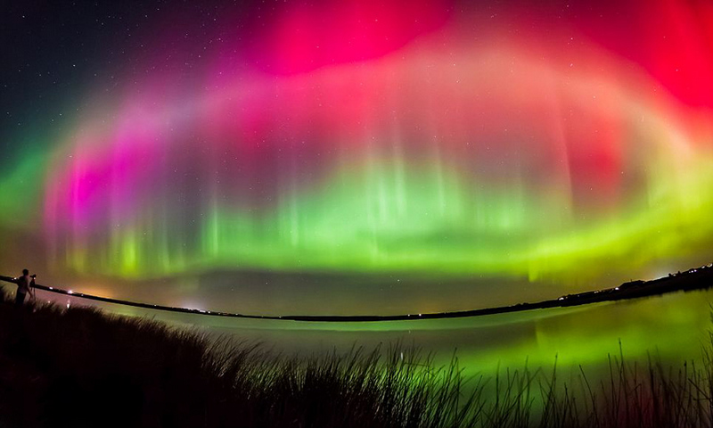 Atemberaubendes Nordlicht in Großbritannien